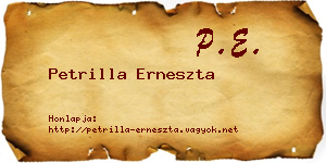 Petrilla Erneszta névjegykártya